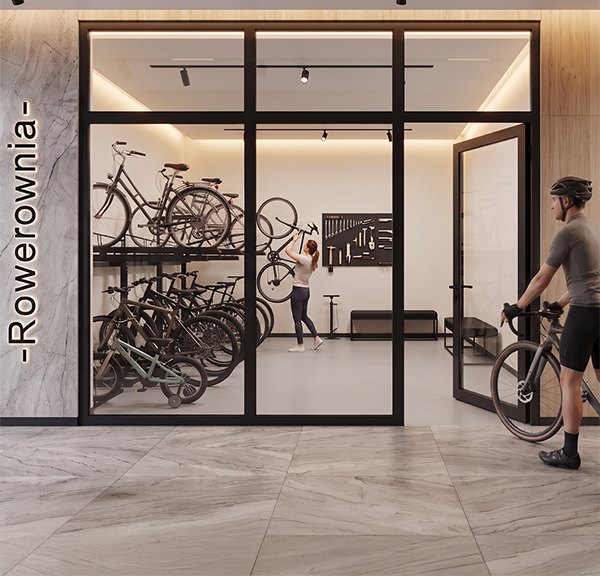 Malta View, Познань — просторная велосипедная (rowerownia)